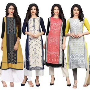 Women's Crepe Straight Kurta (Pack of 6)