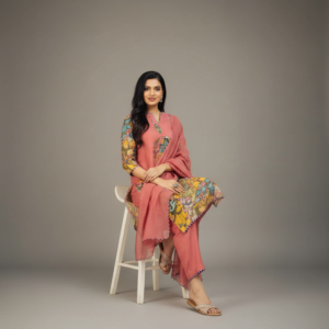 Dark Pink Floral Printed Kurta