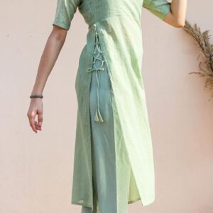 Purple Hand Block Printed Long Dress