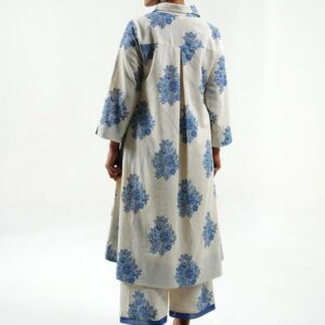 White Floral Printed Kurta