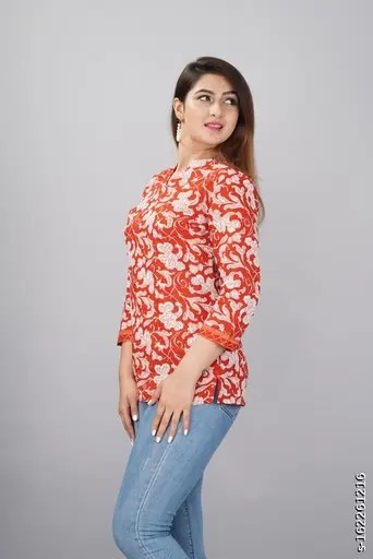 Women’s Cotton Printed Top - Image 4