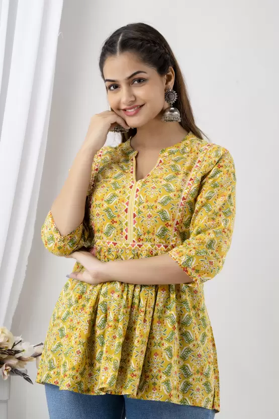 Women’s Cotton Printed Handwork Top