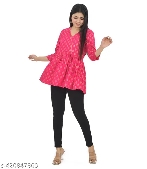 Women’s Cotton Printed Top - Image 3