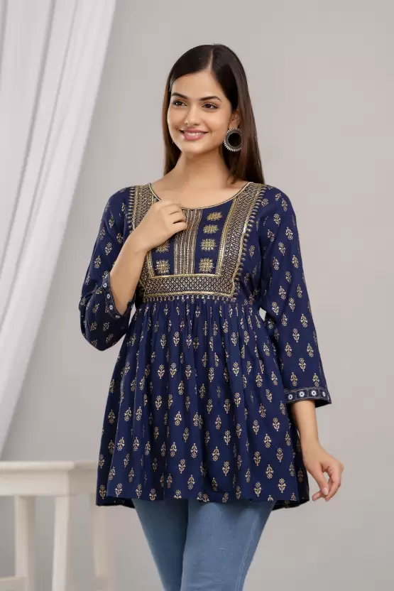 Women’s Rayon Printed Embroidered Top - Image 4