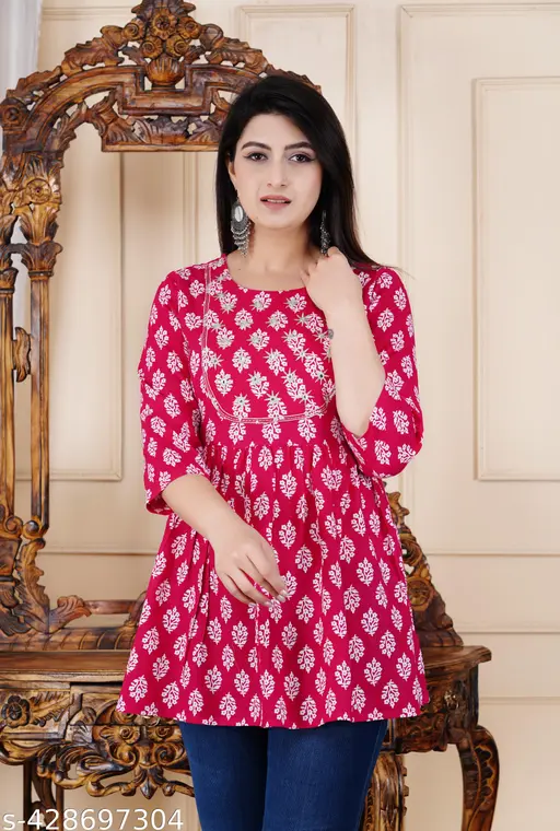 Women’s Cotton Printed Top - Image 3