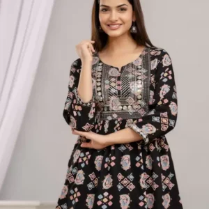 Women’s Rayon Printed Embroidered Top