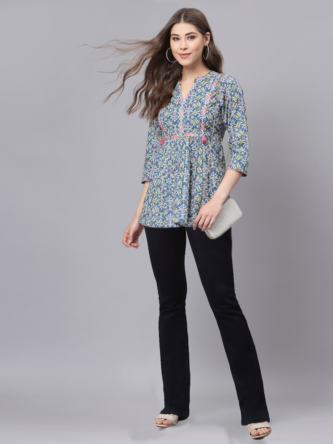 Women’s Cotton Printed Handwork Top - Image 4