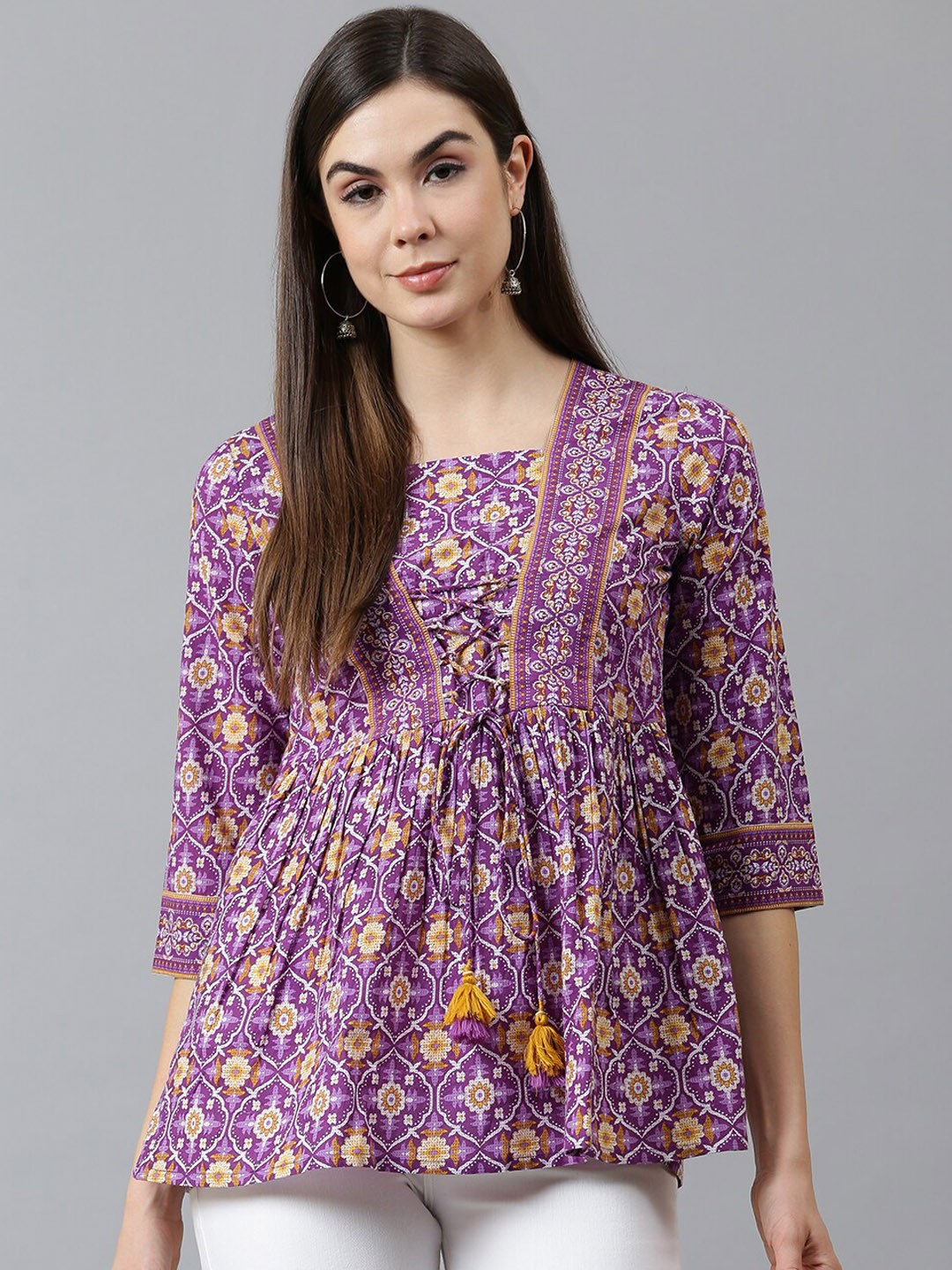 Women’s Cotton Printed Top - Image 4
