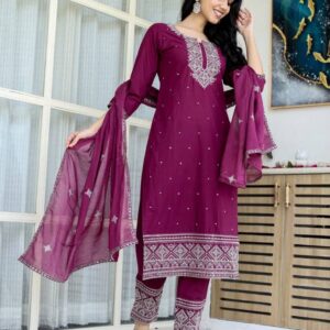 Premium cotton with heavy embroidery