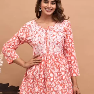 Women’s Cotton Printed Embroidered Top