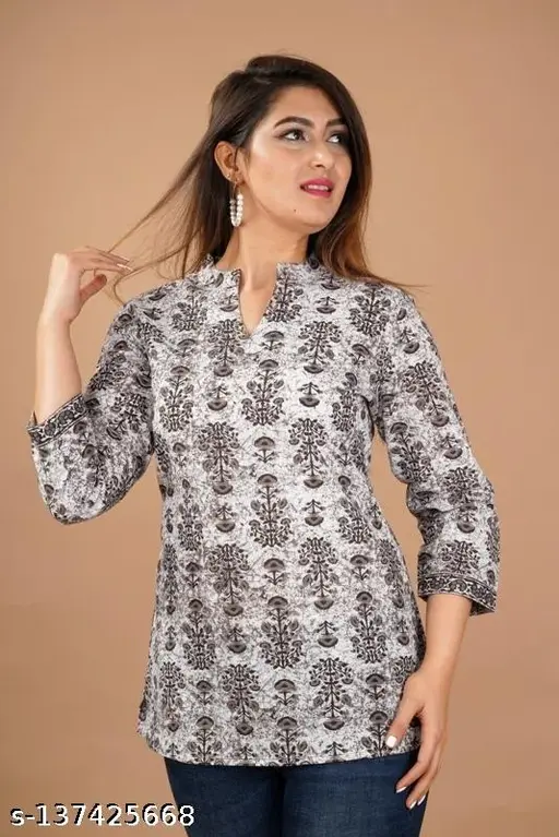 Women’s Cotton Printed Top - Image 2