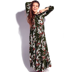 Dark Blue Floral Printed Kurta